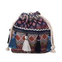 Bag Printing Bucket Bag Embroidery Bohemian Cloth Handbag Crossbody Bags Drawstring Bag Women Shoulder Bag Ethnic Style Bag