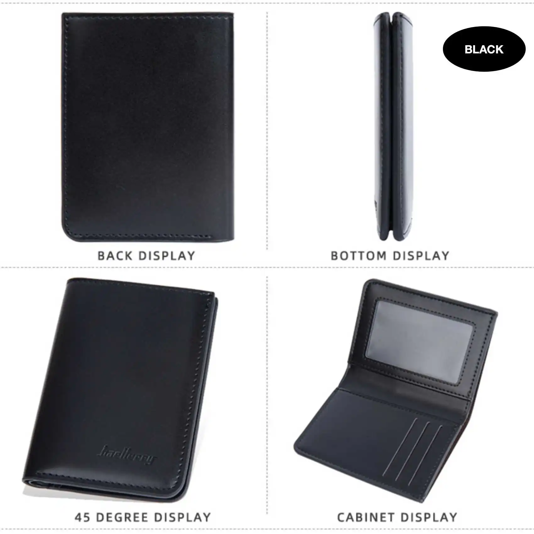 Neue Unisex-Brieftasche für Herren und Damen, einfache und dünne PU-Lederclip-Karten halter mit mehreren Steckplätzen – Detail 6