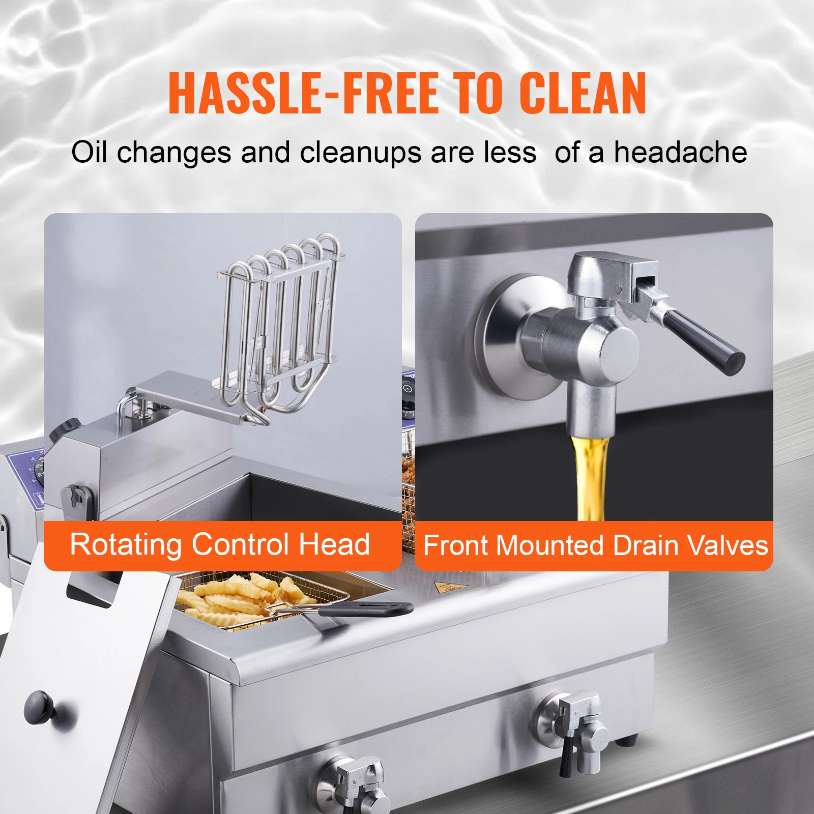 Commercial Electric Deep Fryer w/Dual Tanks 12L 3000W  Stainless Steel Countertop Fryer for Fried Chicken French Fries