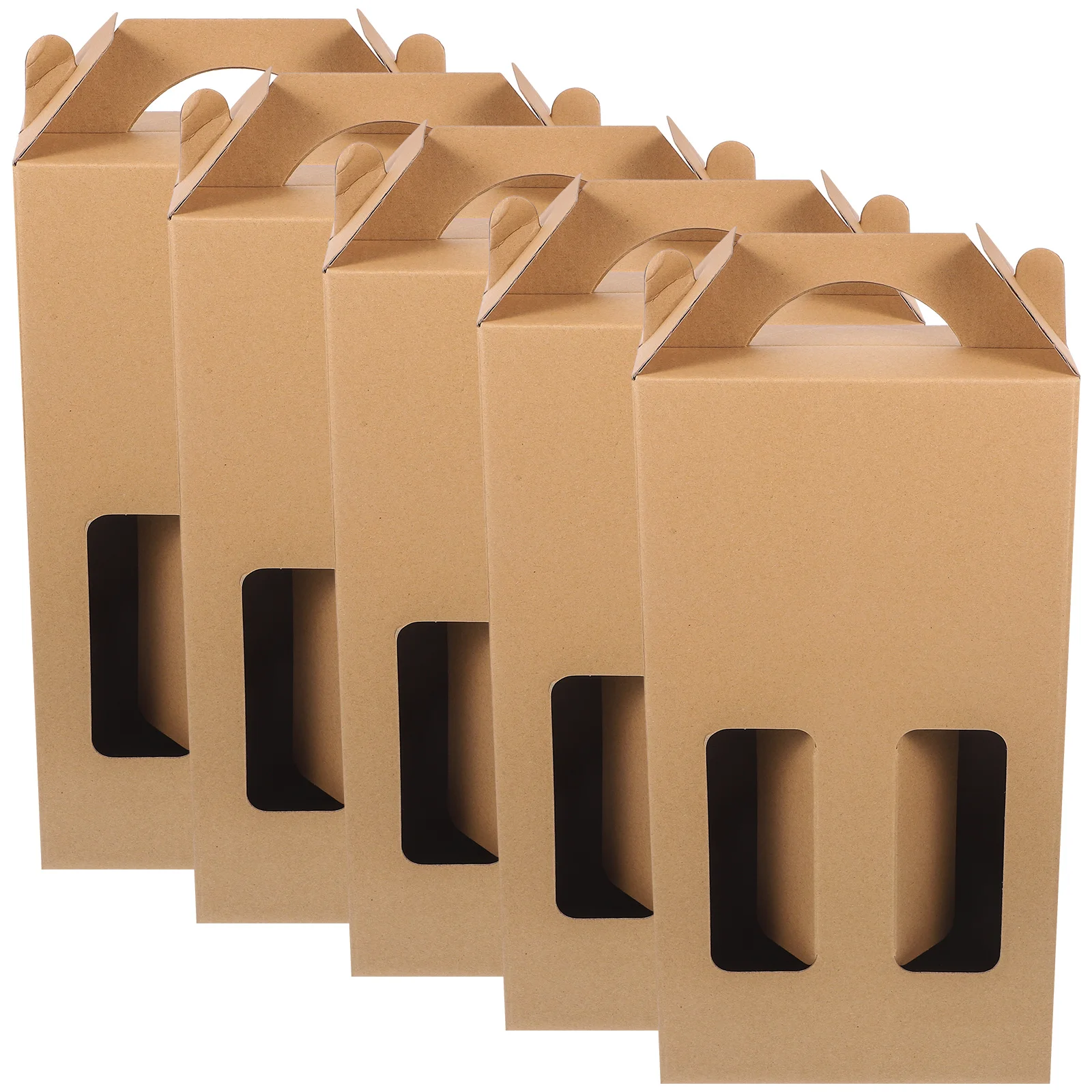 

5pcs Bottle Box Paper Gift Case Retro Style Storage Display Holder for Home Decor Travel Use Party Supplies