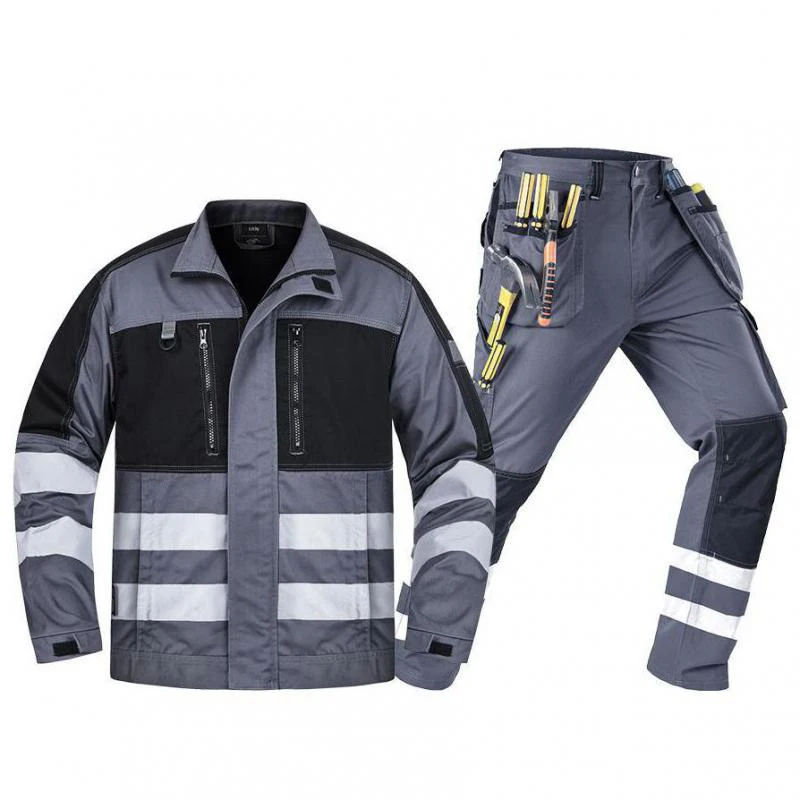 Multi Pocket Reflective Safety Work Clothes, Wear-Resistant Workshop Macacão, Machine Repair, Joelheiras Multifuncionais, Homens e Mulheres