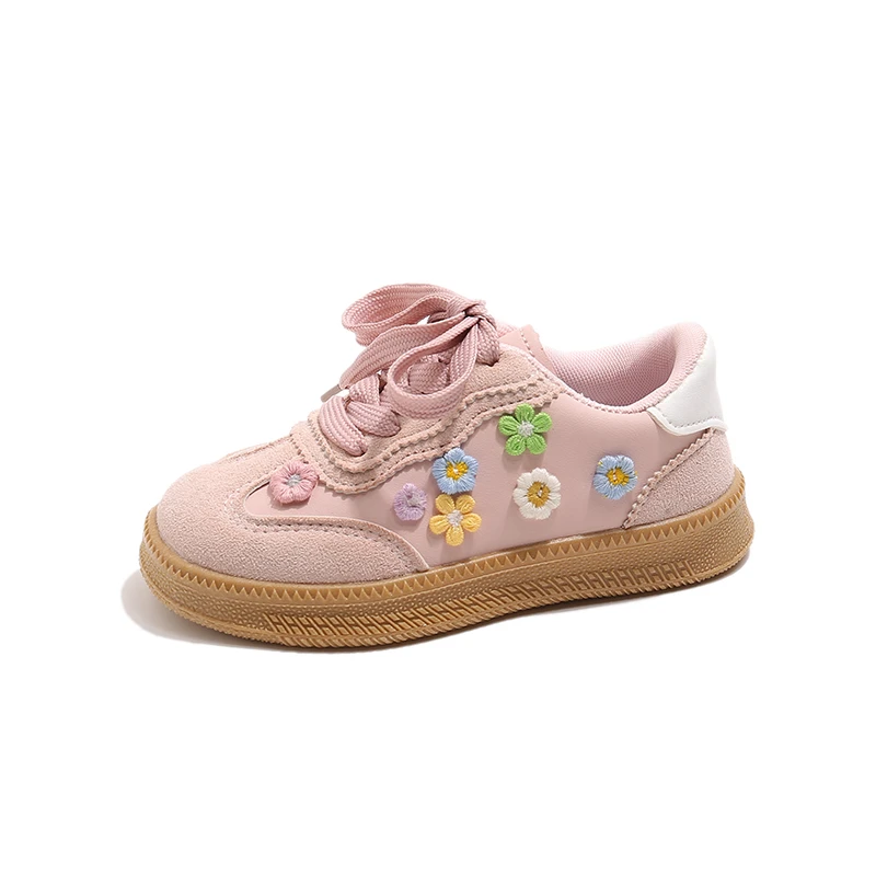 

Toddler Girls Casual Shoes Kids Sneakers Anti-slip Soft Sole Cute Floral Walking Shoes