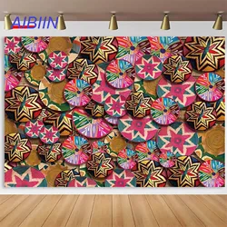 AIBIIN Colorful Baskets Photography Backdrop Ethiopia Style Pattern Birthday Baby Shower Party Decorations Background Supplies