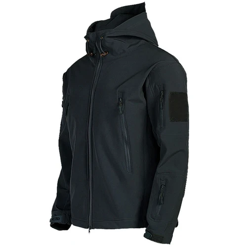 Imagen 2 del producto Militar de piel de tiburón Soft Shell Chaquetas Hombres Táctica a prueba de viento chaqueta impermeable hombres Ejército Chaquetas de combate para hombre con capucha Bomber Abrigos