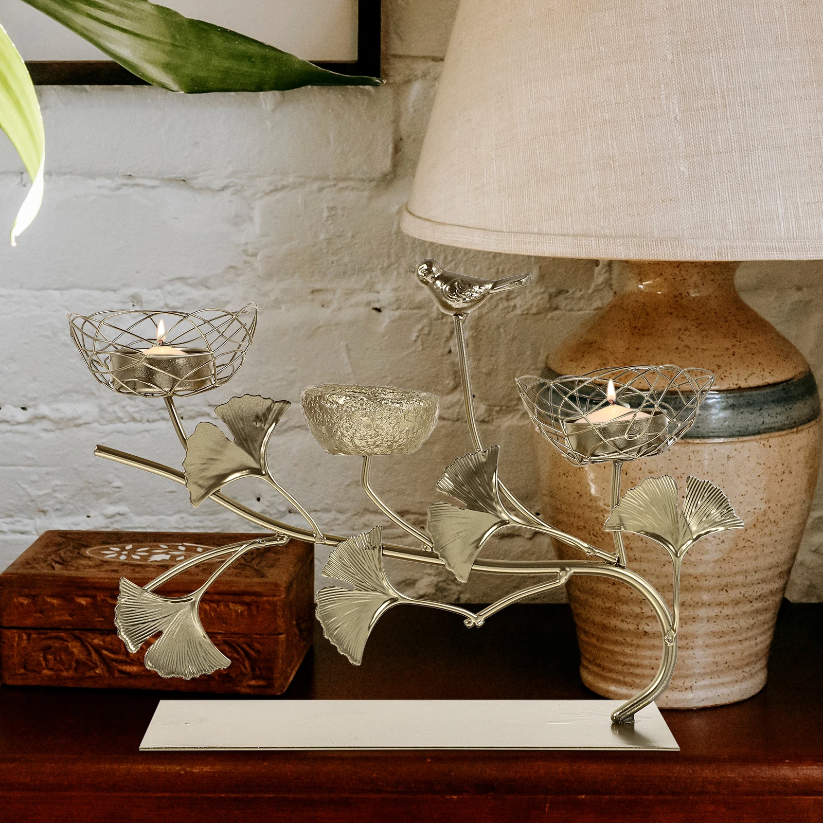 Ironwork C St Decorative nament Golden Scented C leholder Home Dinner Table Adornment Christmas Housewarming Gift Elegant