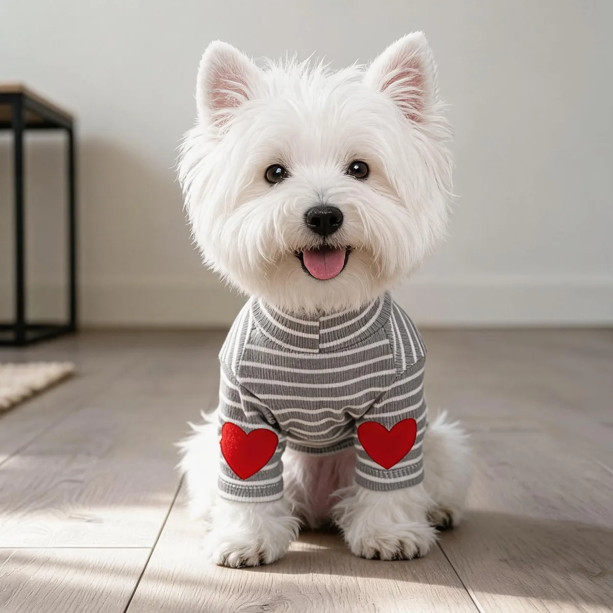 Simple Versatile Heart Pattern Pet Vest Warm Cold Resistant Winter Shirt for Small Dogs Cute Cats Basic Layer Pet Clothes