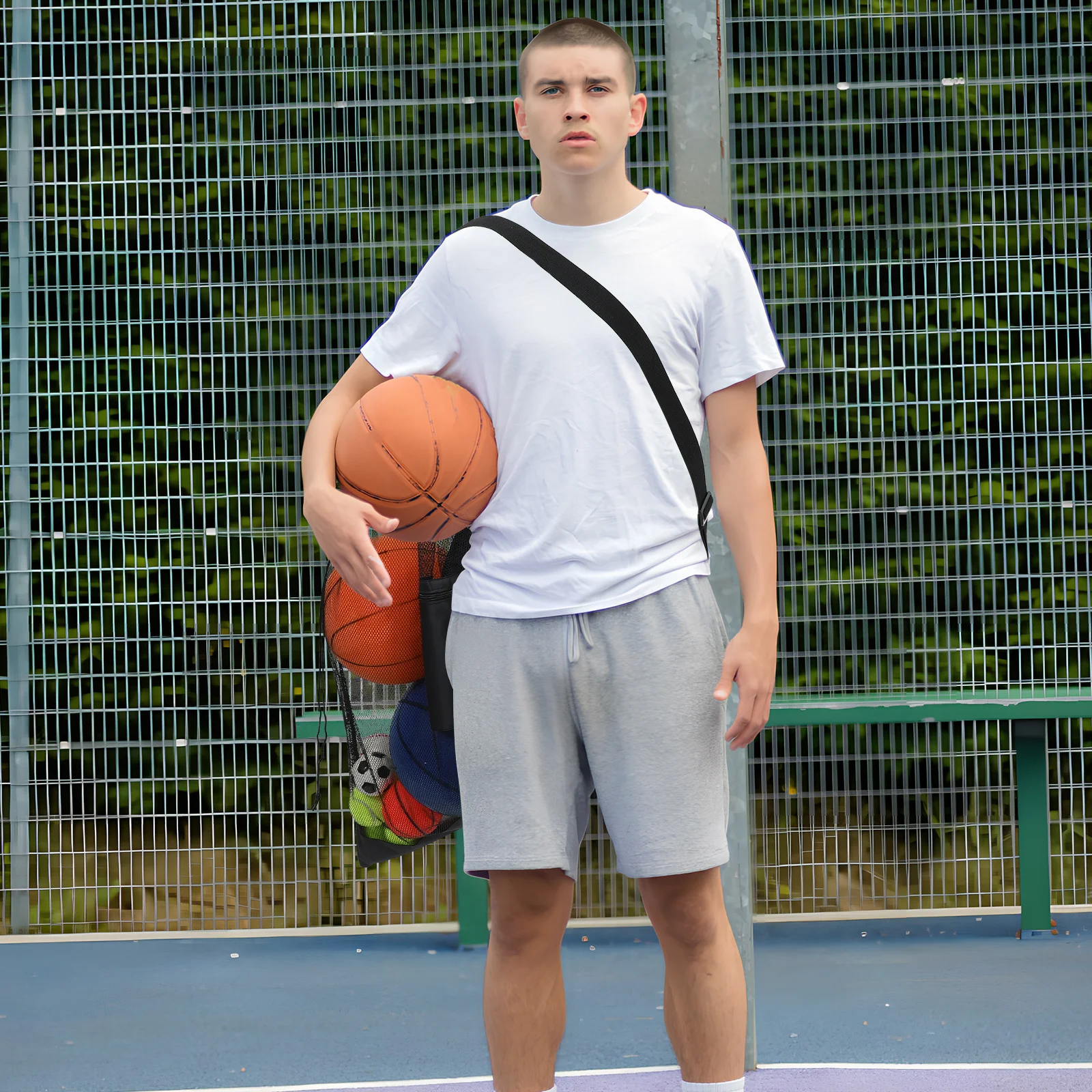 

Big Ball Net Large Capacity Mesh Drawstring Bag for Soccer Basketball Volleyball Sports Equipment Storage Portable Shoulder Bag