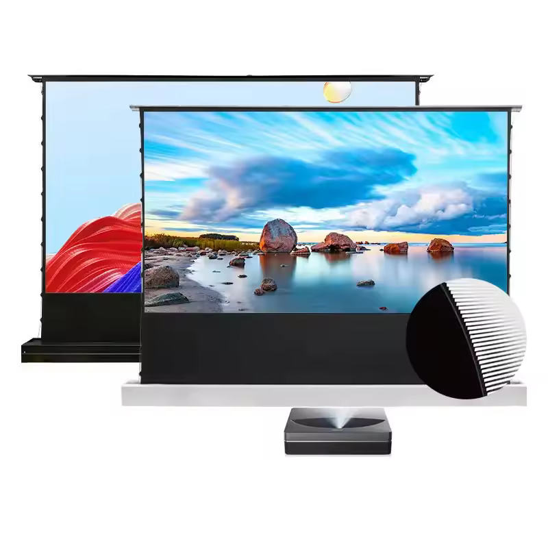 120-дюймовый ALR UST 4K T-призматический электрический напольный подъемный экран для лазерного проектора со сверхкоротким фокусным расстоянием Товары на AliExpress