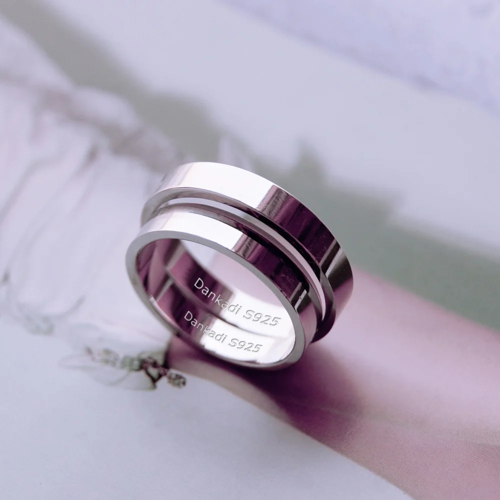 925 Sterling Silver Matching Couple Lover Rings Charm Valentine's Day Jewelry Forever Endless Love Ring For Women Men Simple