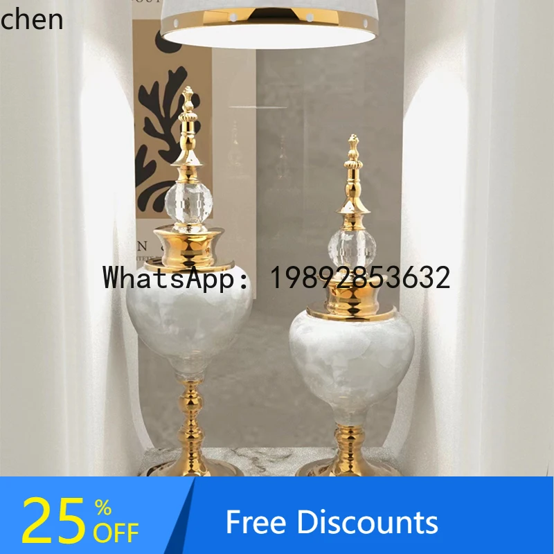 

light luxury high-grade ceramic vase ornament flower arrangement living room entrance TV cabinet dining table decoration
