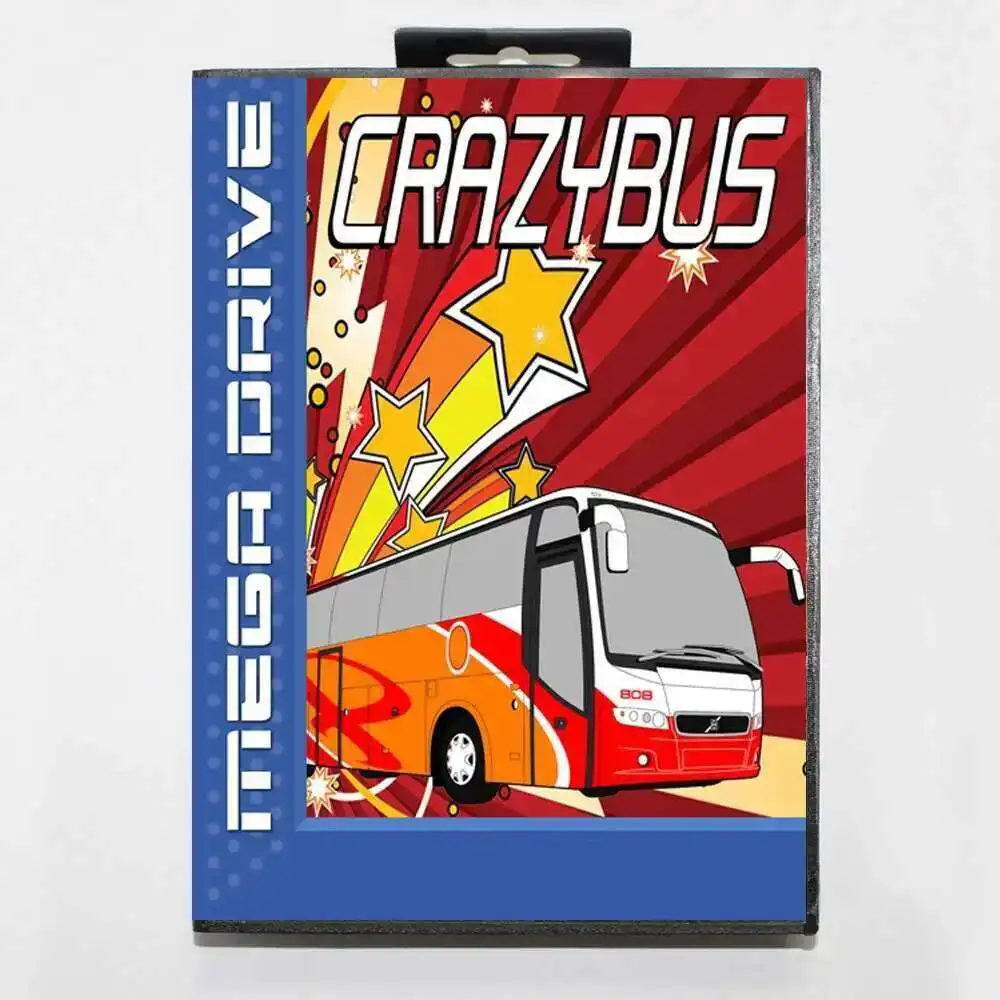 S-Factor Crazy Bus คันและ Scratchy MegaMix CodeGray พร้อมกล่อง EUR สําหรับตลับเกม Sega MD 16 บิตระบบ Megadrive Genesis