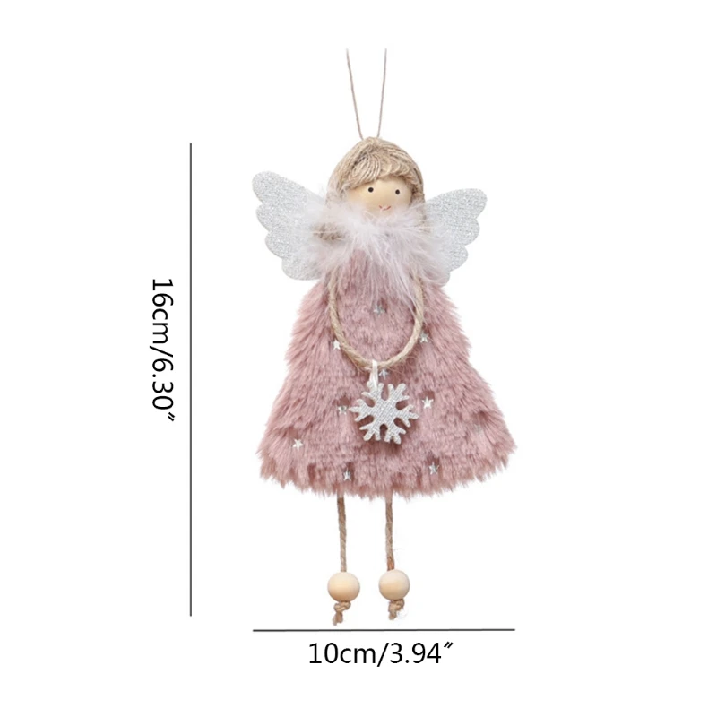 인형 펜 던 트에 대 한 3pcs 크리스마스 장식 천사 심장 봉 제 나무 매달려 Orname Dropship