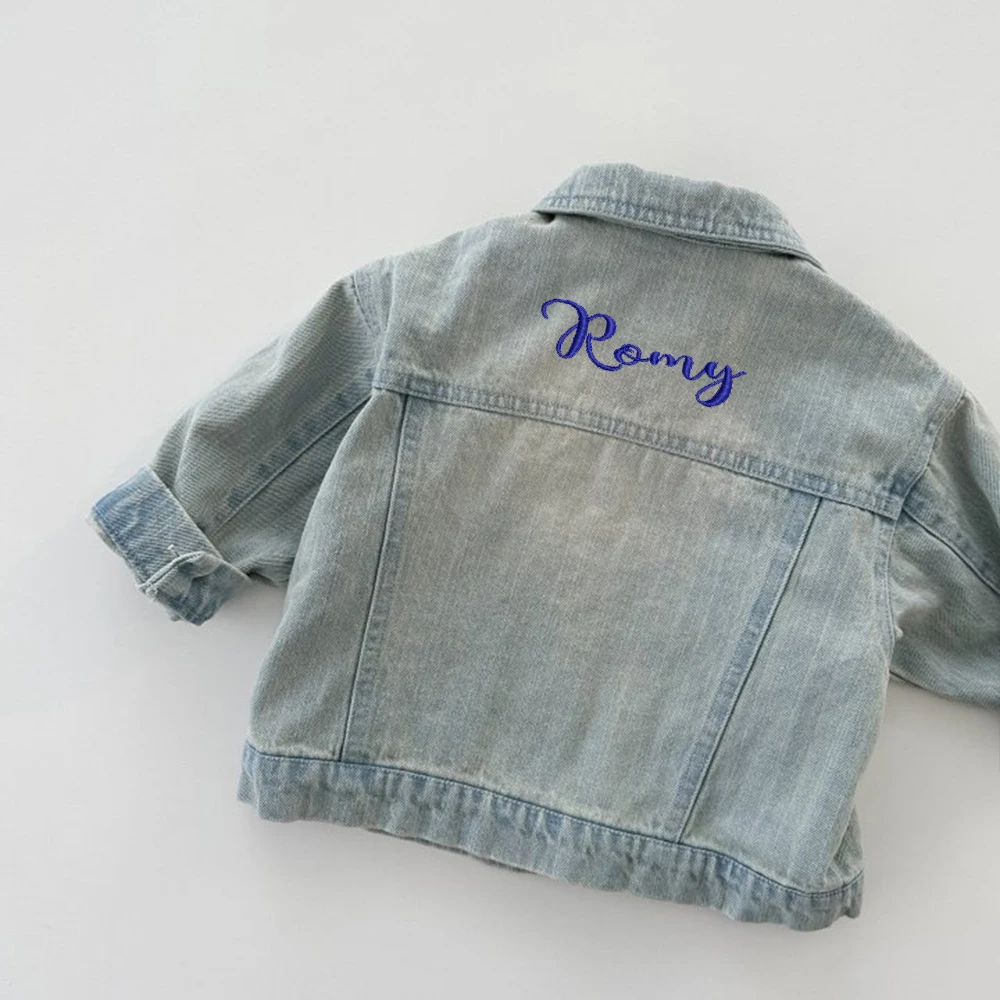 Personalized Toddler Denim Jacket, Embroidery Name Baby Jean Jacket, Custom Denim Jean Jacket for Baby Kids, Baby Shower Gifts