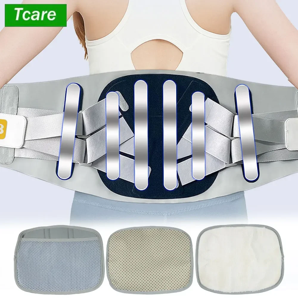 1 Pcs Lower Back Brace Breathable Lower Back Support, Adjustable Lumbar Support Belt with 6 Stays for Herniated Disc, Sciatica