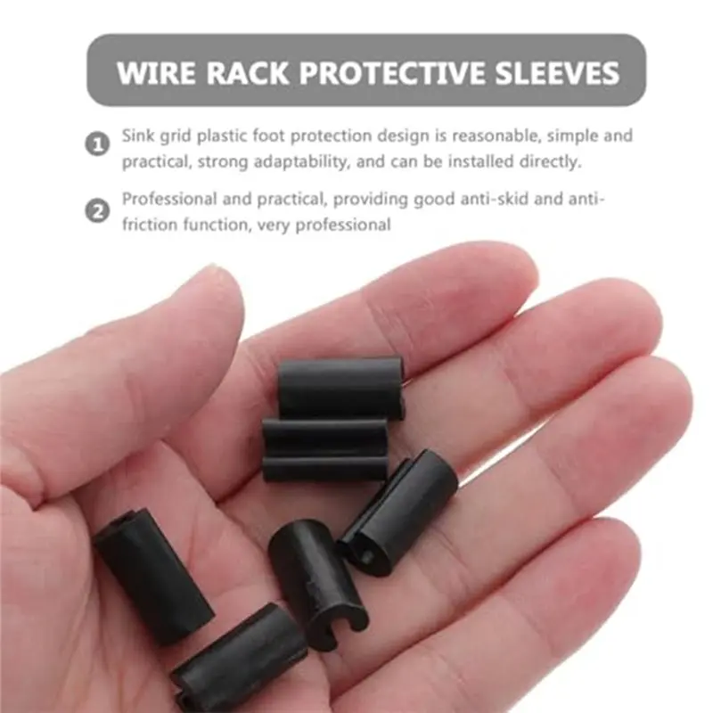 [A93Z!】 Non-Slip Plastic Sink Rack Wire Bumpers 200Pcs With 4.8Mm Hole Leg End Caps For Kitchen Rack Protection