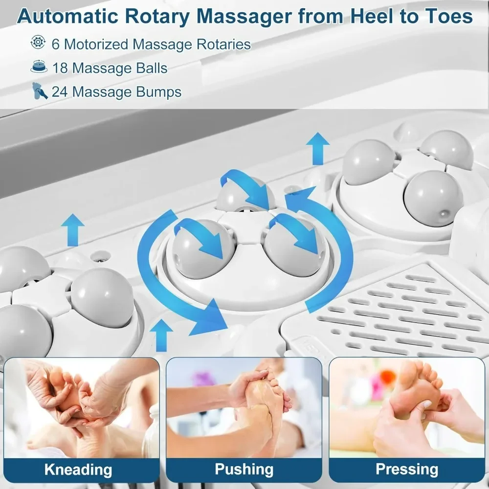 Collapsible Foot Spa Bath with Heat  Motorized Massager  Touch Screen Foot Pedicure Kit Temperature Control Pedicure Foot Spa