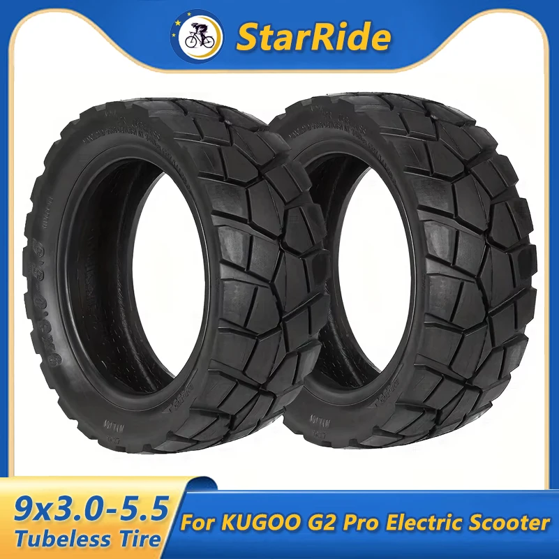 

9x3.0-5.5 Vacuum Tubeless Tire for KUGOO G2 Pro Electric Scooter 9*3.0-5.5 Off-Road Tyres Thick Wheel Replacement Accessories