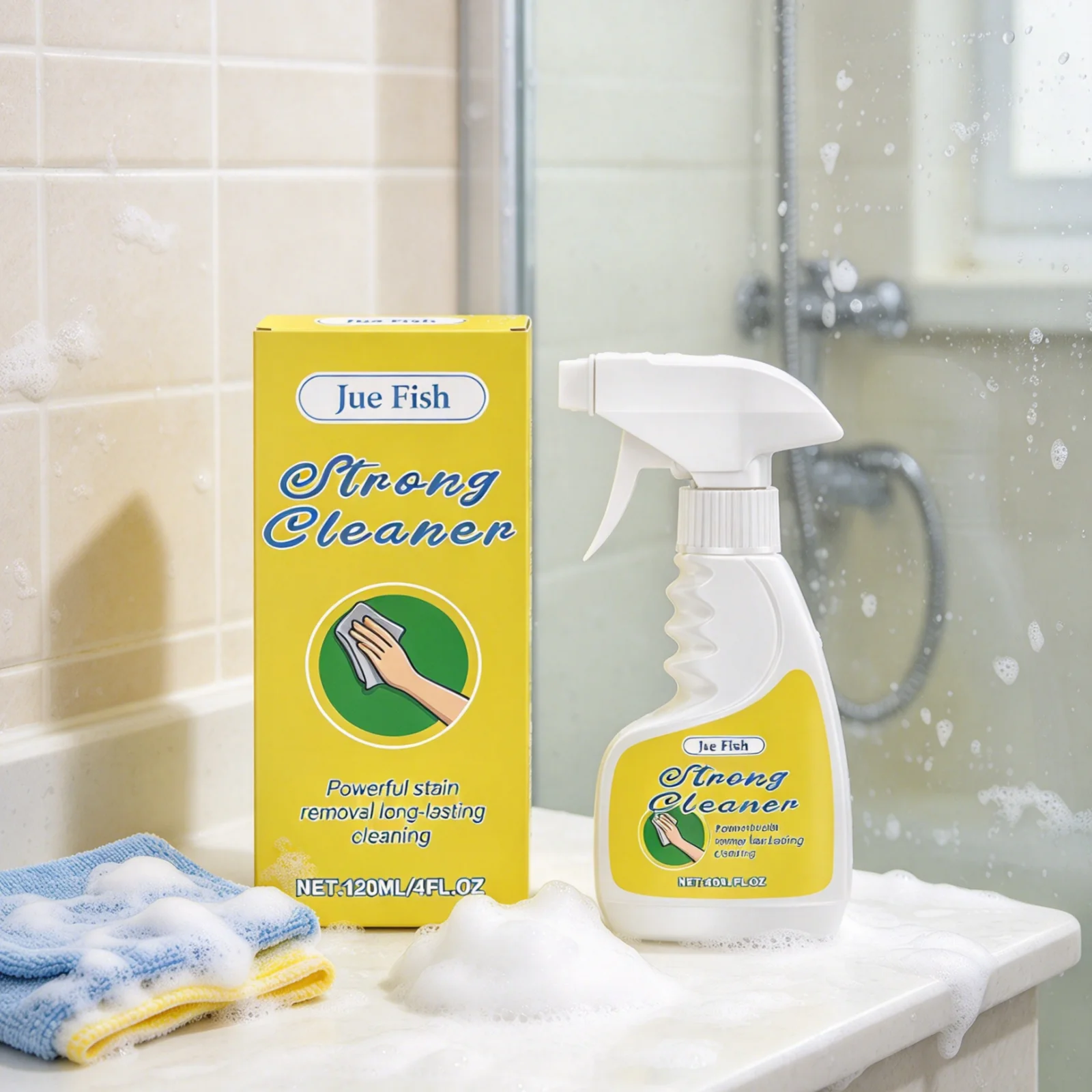 Jue Fish Wall Stain Remover Deep Cleaning Powerful Decontamination Rapid Penetration Household Wall Stain Cleaning Spray 120ml