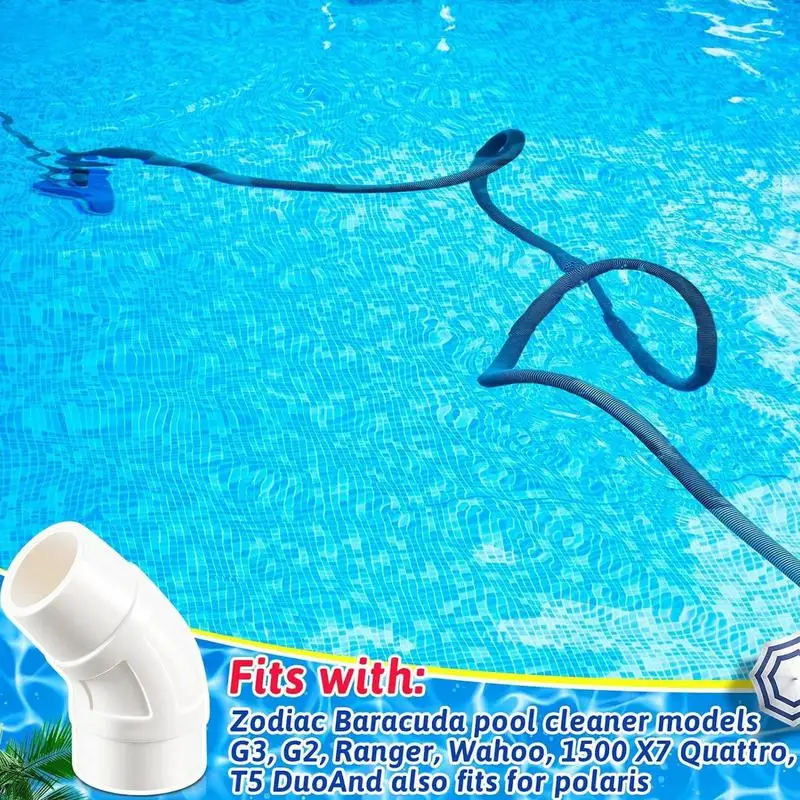 Pool Skimmer Elbow 45 Degree Universal Elbow Adapter For Pool Cleaner Wear-Resistant Replacement Part Pool Skimmer Connector For