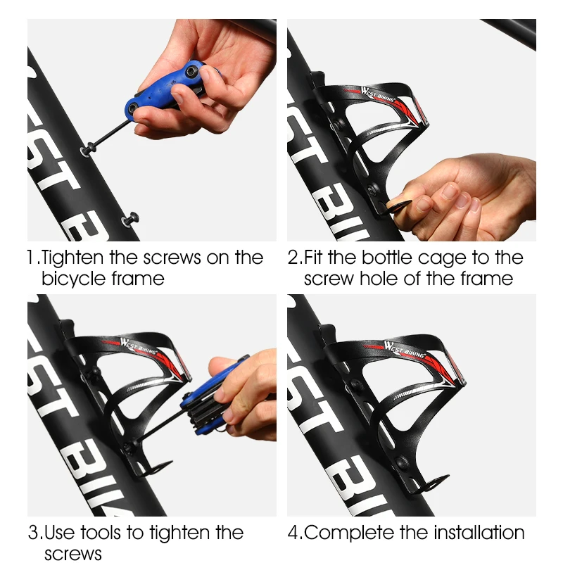 WEST BIKING Water Bottle Cage Aluminum Alloy Adjustable MTB Road Bike Bracket Bisiklet Aksesuar Ultralight Bicycle Bottle Holder