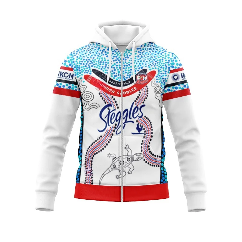 

Zip Hoodie Sydney Rooster League style rugby team away jersey for the 2018 season