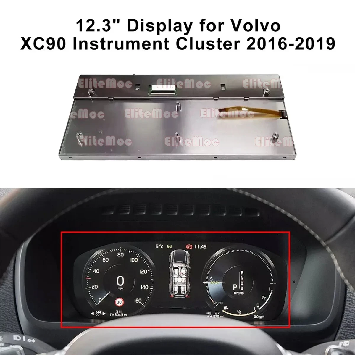 

12,3-дюймовый ЖК-дисплей LQ123B5RW01 для Volvo XC60 XC90 S60 S90, замена экрана приборов