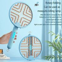 Foldable Electric Mosquito Killer 2 in 1 Portable Mosquito Racket Insect Killer USB Rechargeable Safety Fly Swatter Trap