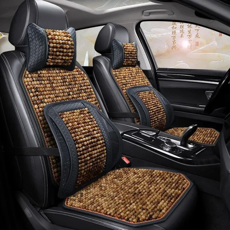 Resin jade car seat cushion summer wood beads single sheet five seats in the whole car