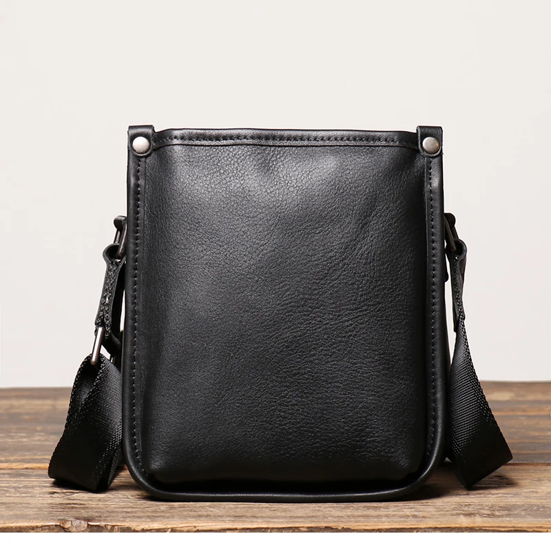 LUOKIR Fashion Echtes Leder Umhängetasche männer Casual Schulter Kleine Tasche Klassische Mehrere Fächer Rindsleder Umhängetasche – Detail 6