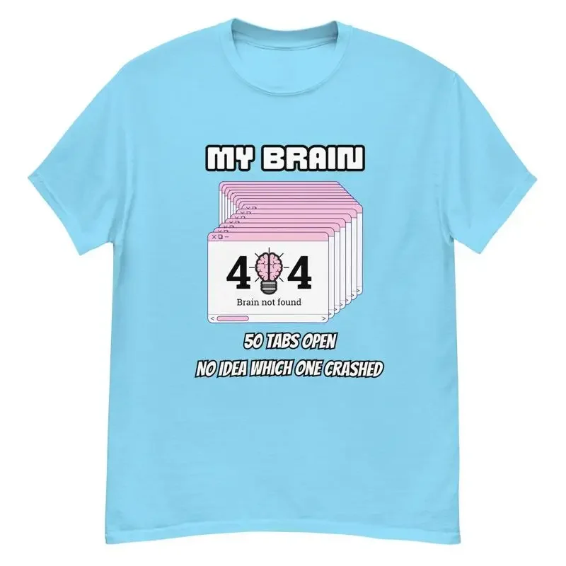 Funny Adhd T Shirt My Brain 50 Open Tabs Tech Overload Ahd