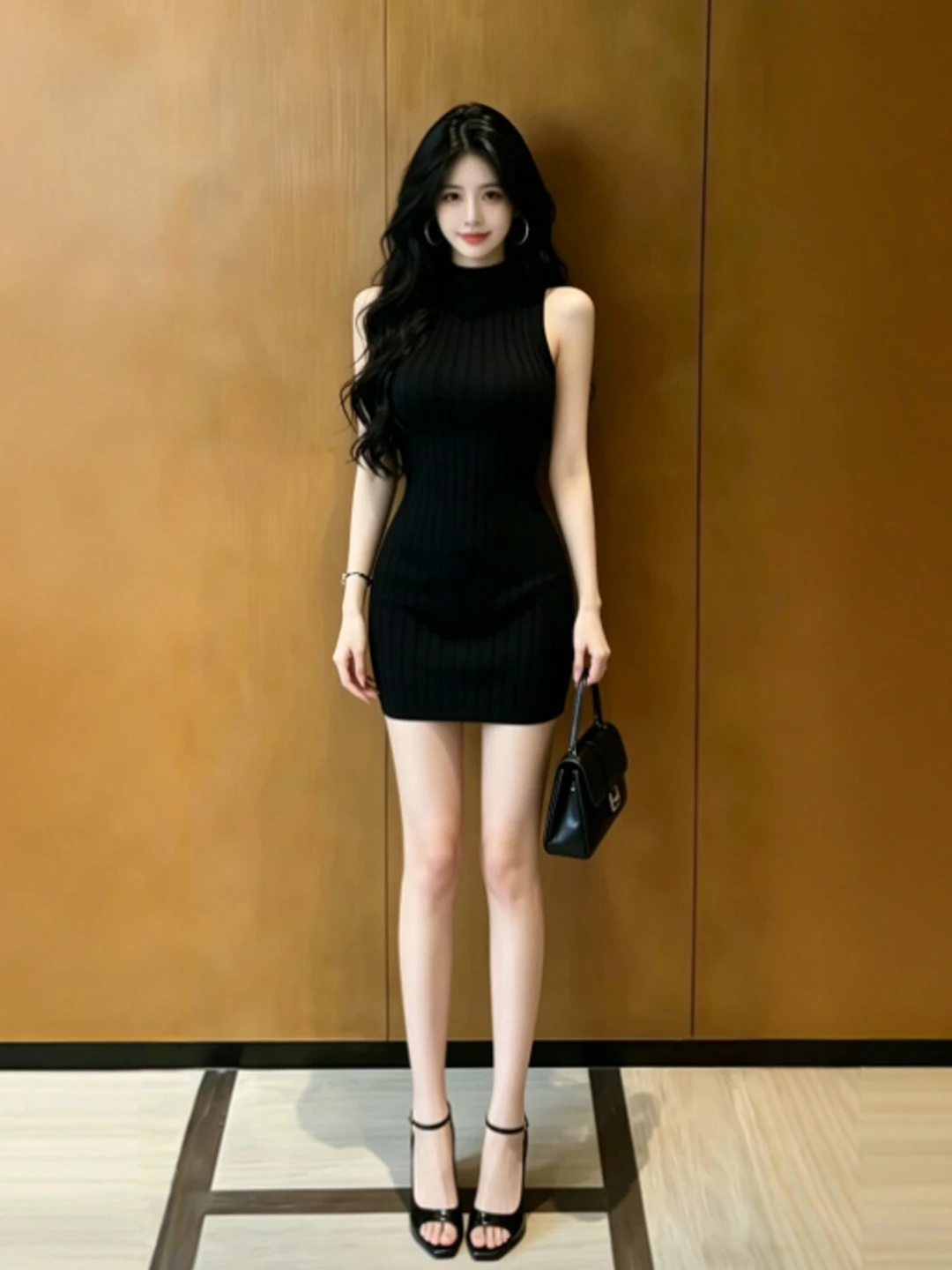

Korean Style High Waist Short Knitted Dress Bodycon Fashionable Summer Uniform Skirt Unique Beautiful Girls Casual City Life