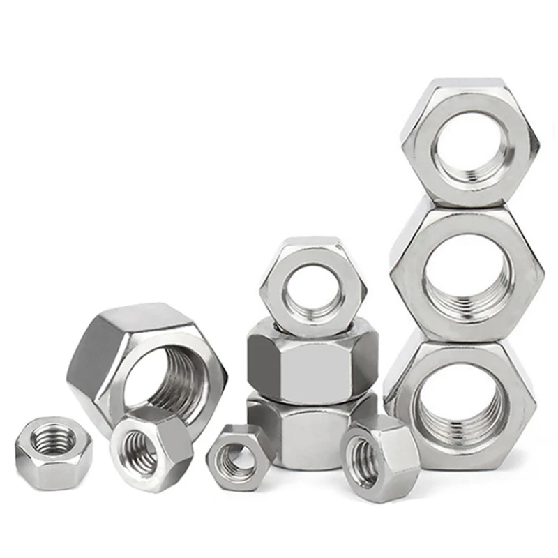 304 mur pengunci benang halus baja tahan karat M4 M5 M6 M8 M10 M12 M14 M16 M18 M20 M22 M24 mur ulir halus 0.5/0.75 ~ 2.0 gigi