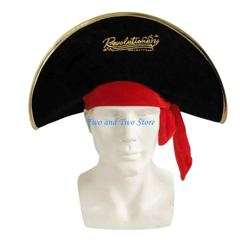 HX6F Pirate Hat Headwear Cosplay Costume Accessories For Halloween Party Role Play And Theme Event Gathering Dressingup 3