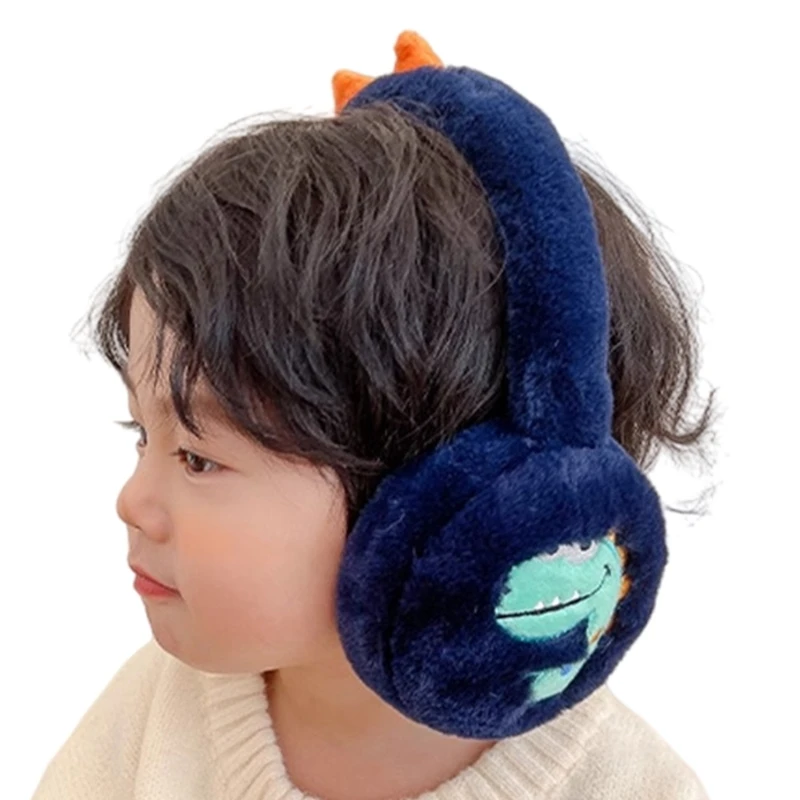 A2ES Dinosaur Decoration Earmuffs Kids Ear Warmers Plush Soft Winter Accessory Suitable for Daily Wear and Sports