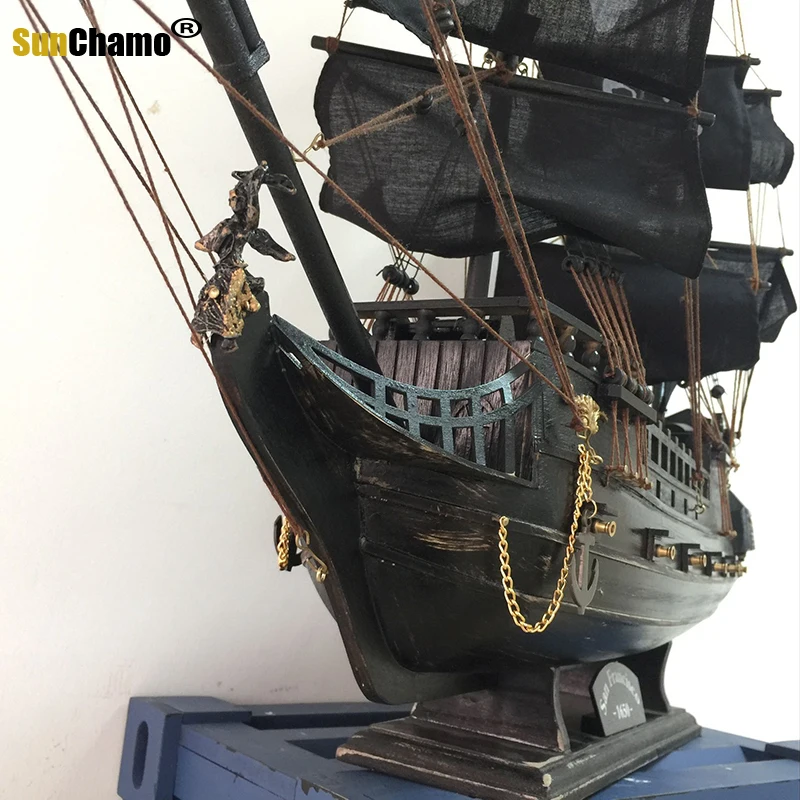 Black Pearl Home Wooden SailBoat Model Decor Nice Nautical Souvenir Gift Vintage Decoration Sailing Boat Kits Europe Decora