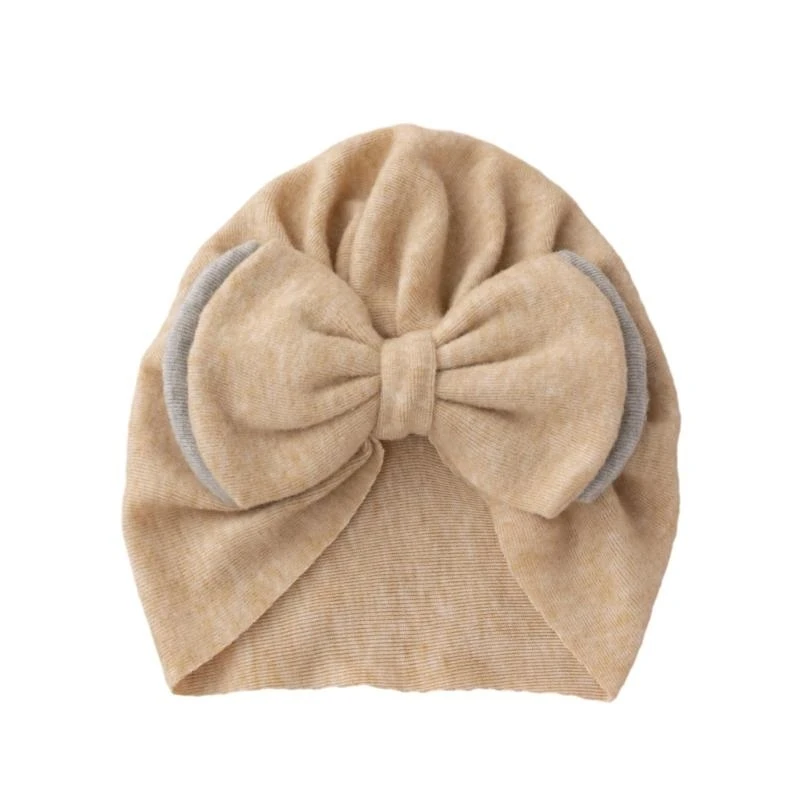 090B Stylish Baby Turban Hats with Knot Soft & Stretchy Caps Nursery Hat for Girls