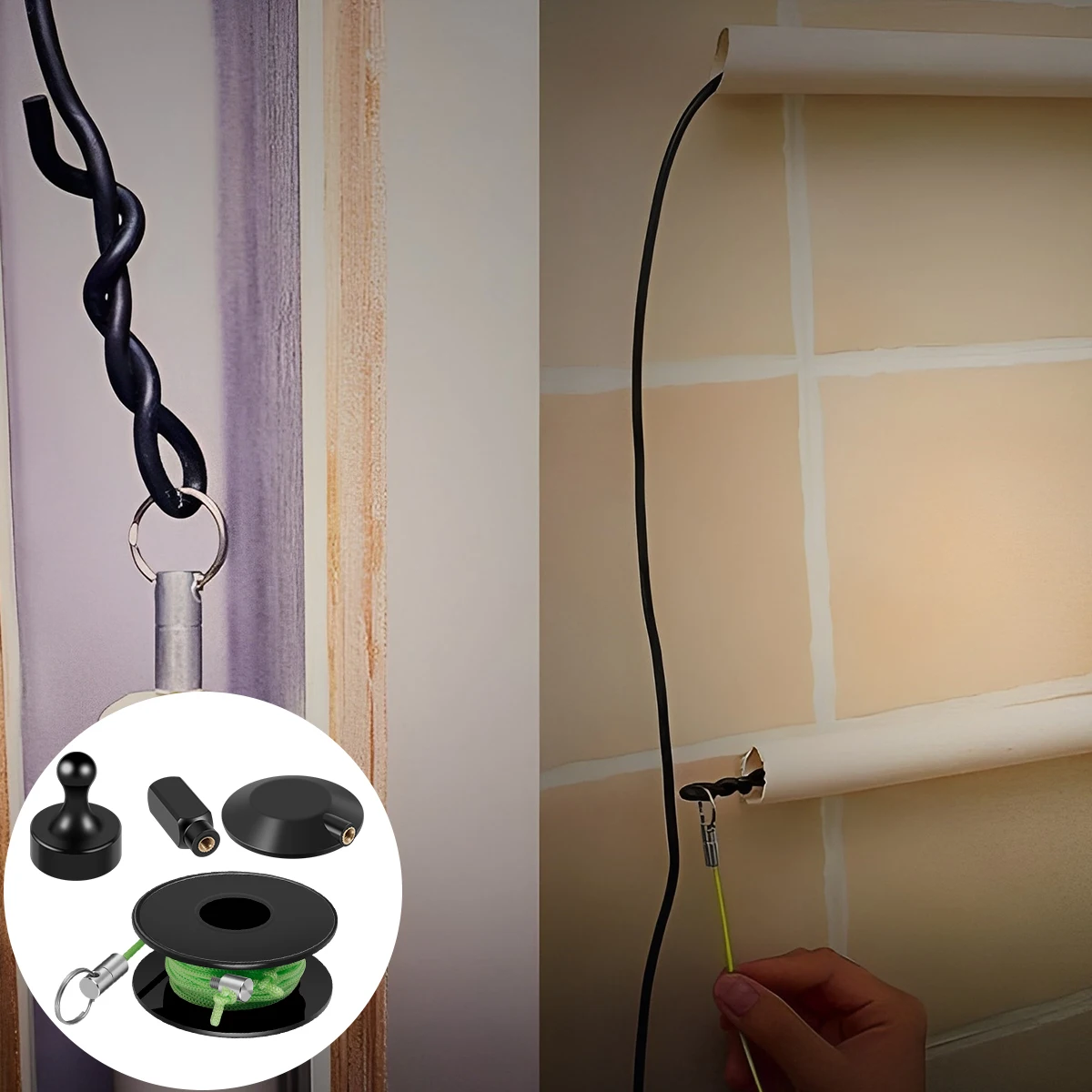 1/2Pcs 6m Magnetic String Wire Puller Professional Cable Guide Pulling Portable Nylon Magnetic Pulling Threader Tool for Garden