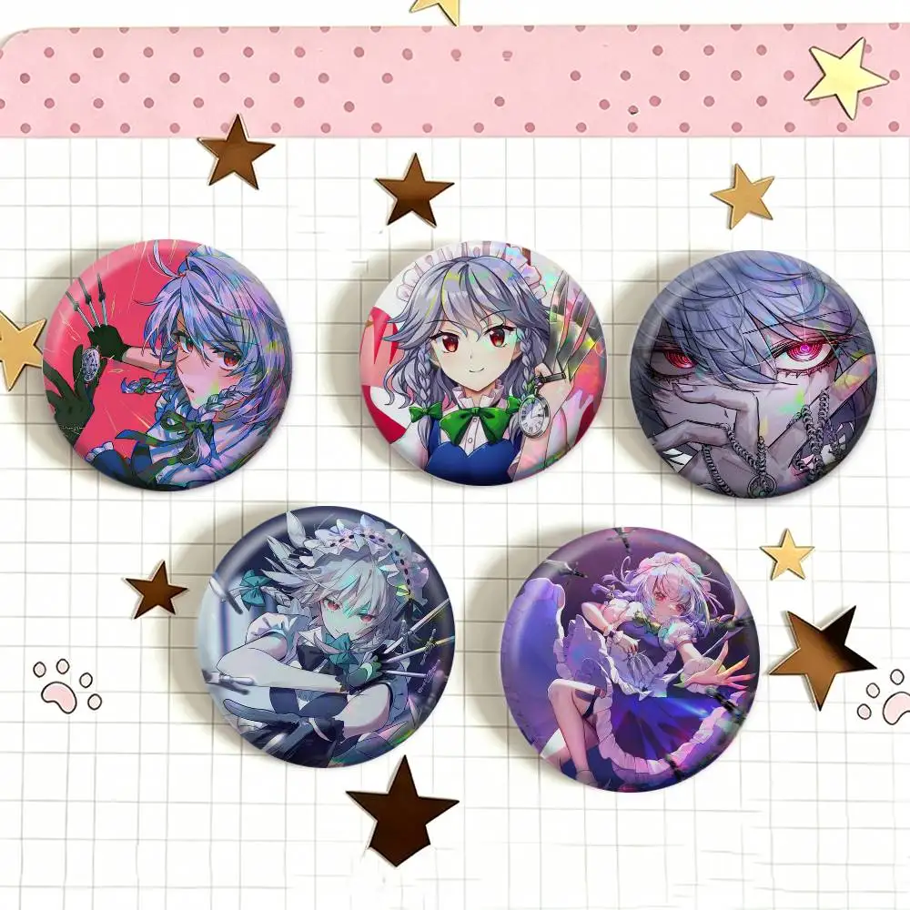 Izayoi Sakuya TOUHOU Project   Badge 25 32 44 58 75 mm Round Fans Collect Friends Gifts Brooch Souvenir