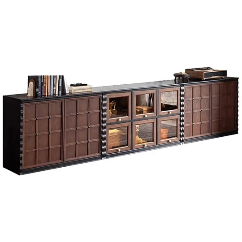 

French vintage solid wood TV cabinet vintage style living room home storage cabinet