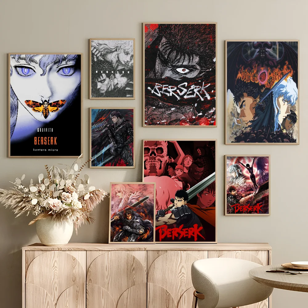 BERSERK DIY Sticky Poster Vintage Room Bar Cafe Decor Home Decor