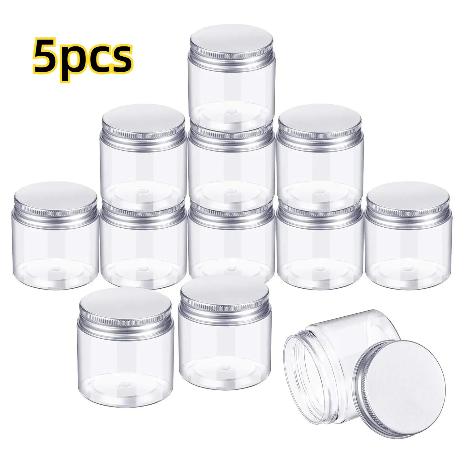 5pcs 20g 30g 50g 100g 120g 150g Plastic Jar with Lids Screw Tin Clear Container Empty Cosmetic Cream Powder Pot Makeup Box