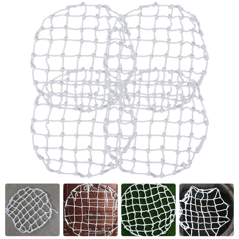 

4pcs Well Cover Net Round Sturdy Fall Proof Safety Mesh for Municipal Electric Communication Wells Drain Heavy Duty