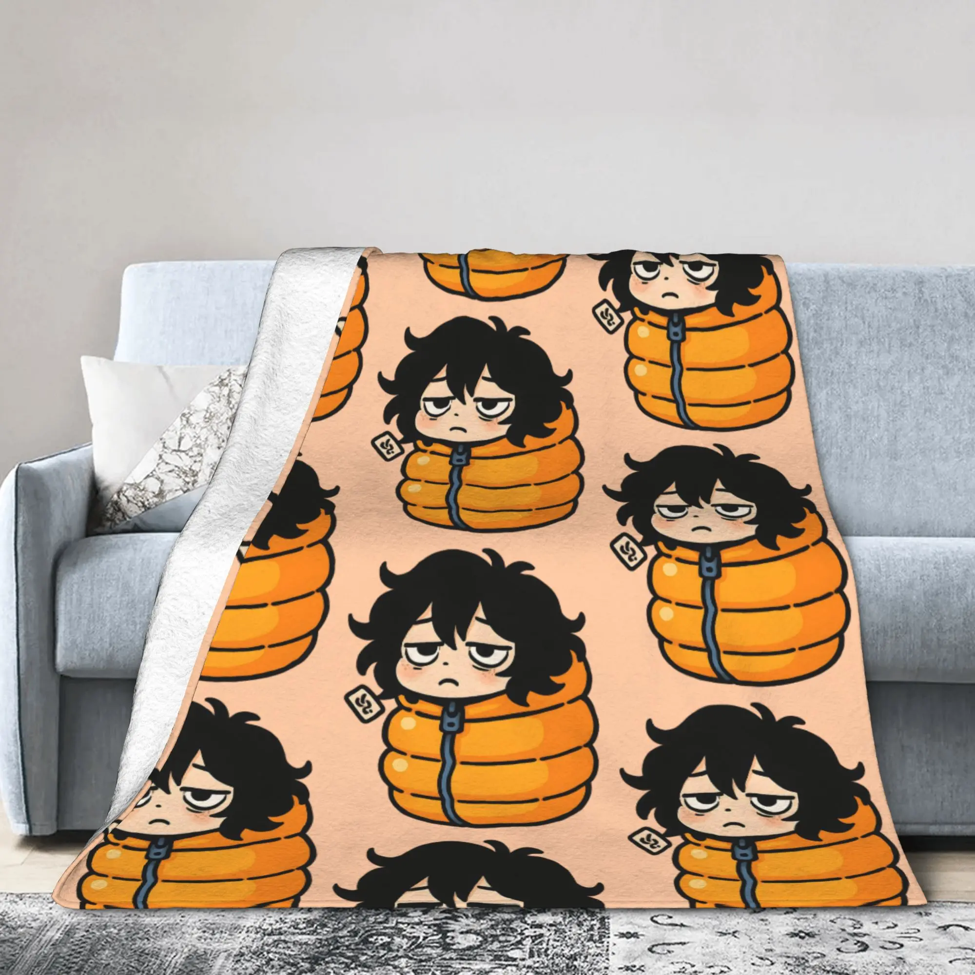 Aizawa Shota Anime Chibi Blankets Coral Fleece Plush Spring/Autumn   Multifunction Throw Blankets for Bedding Outdoor Rug Piece