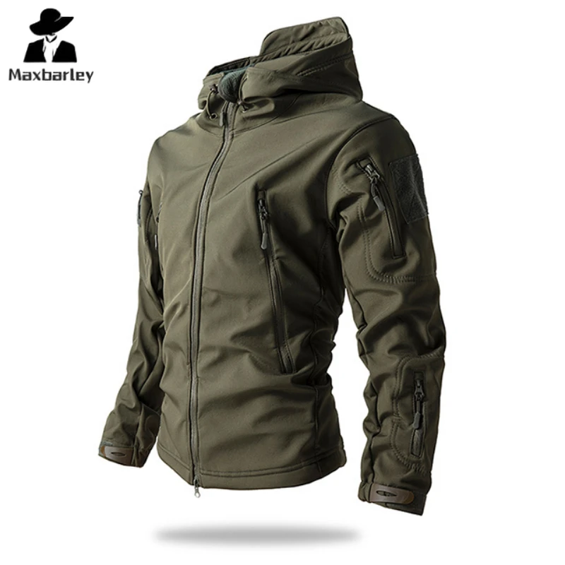 High Quality Soft Shell Jacket Men\'s Autumn 2025 Urban Hunting Waterproof Camouflage Windbreaker Male Outdoor Casual Hooded Coat