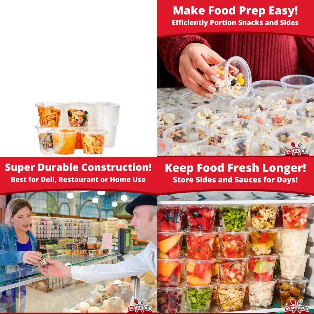 

Stackable 5.5oz Souffle Cups & Lids - 500 Pack, Leak-Proof, BPA-Free Containers for Food Sampling, Sauces, Desserts, and More