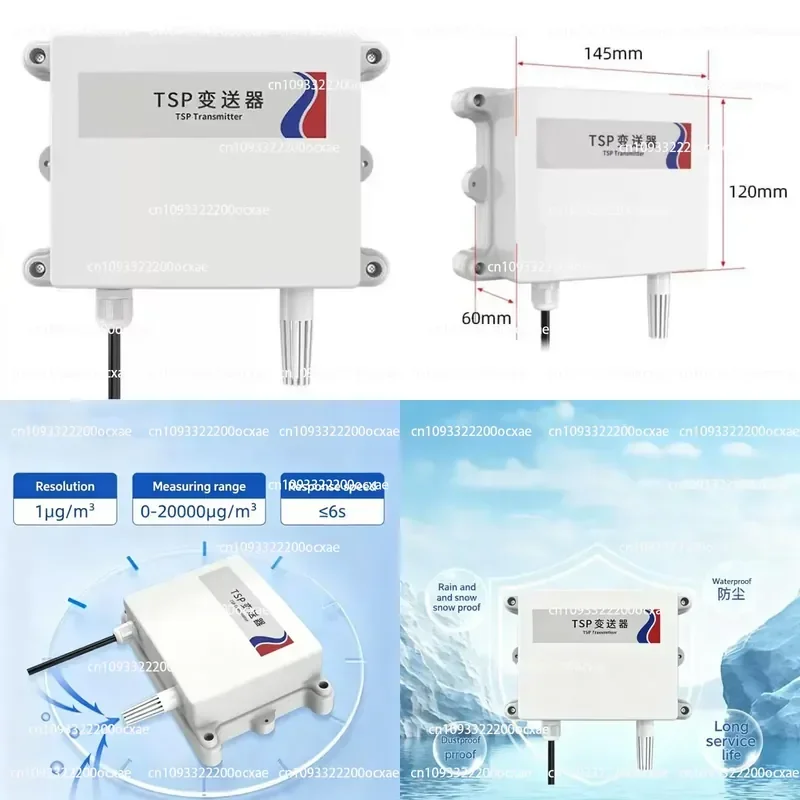Laser Air Dust Haze Pollution Concentration Detector RS485 TSP Total Suspended Particulate Sensor PM100