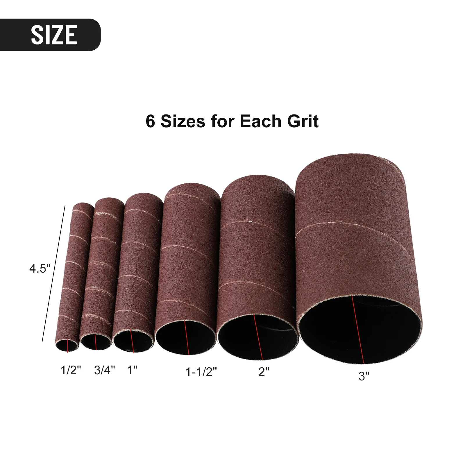 Metals Plastics Sanding Drum For Various Metals Sand Mills 4-1/2 Inch Sander 4.5in Spindle 80/120 Grit Abrasives