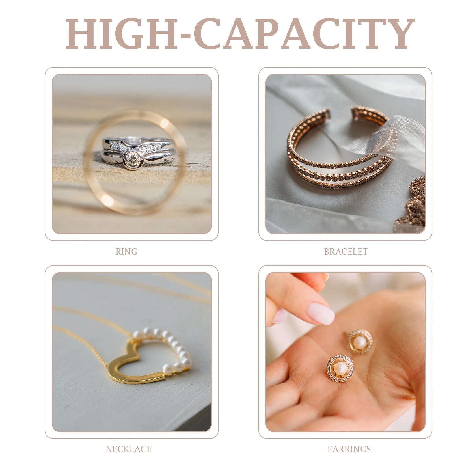 1Pcs Jewelry Storage Box Portable Organizer Case Transparent Window Necklace Earrings Storage Practical Travel Container