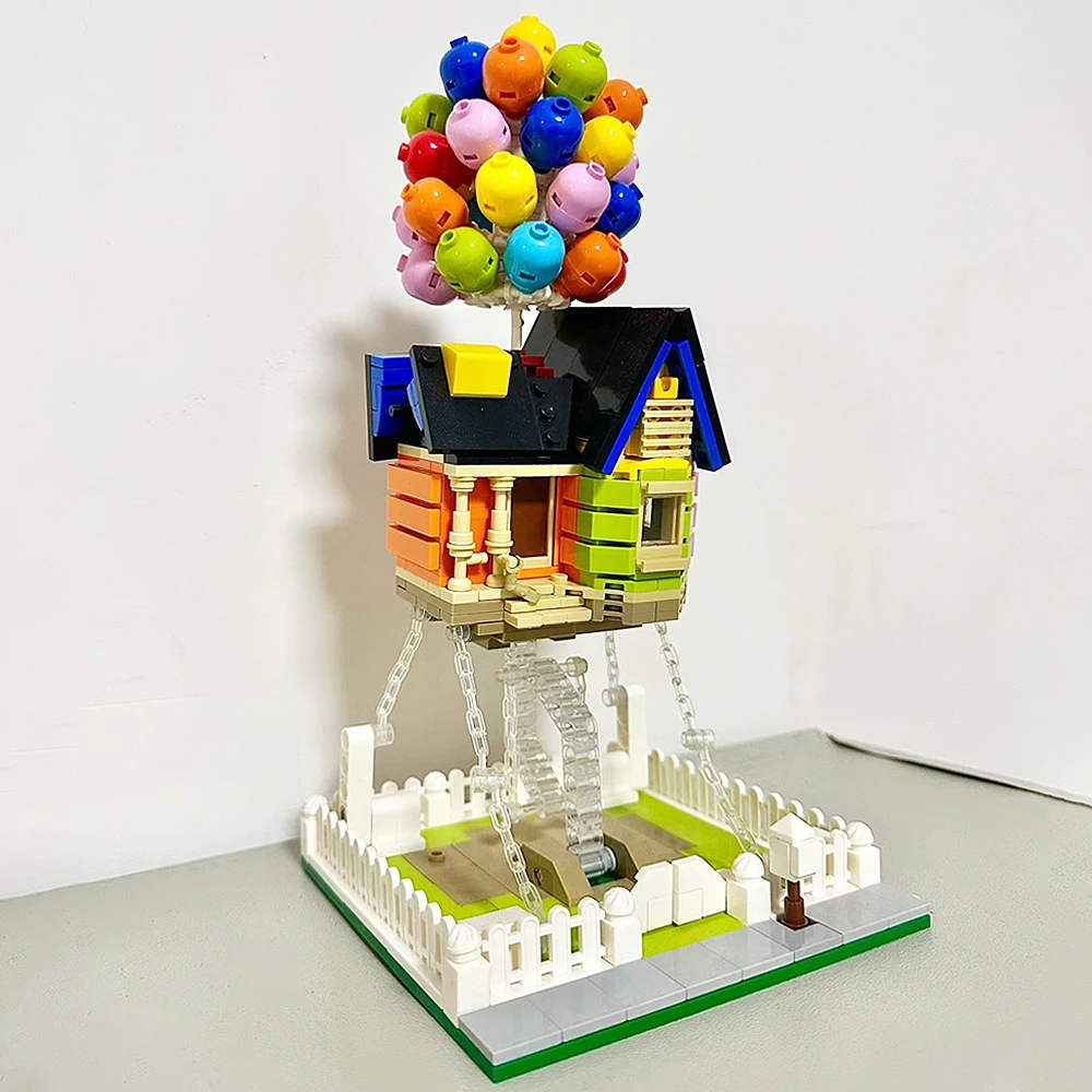 

Creative Balloon House Street View Create Ideas Adorable Architecture Building Blocks Bricks Model Educational Toy Gift 555pcs