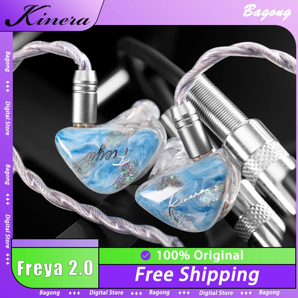 Kinera Freya 2.0 HIFI in-Ear Earphone 1DD+3 Knowles BA Hybrid Driver IEMs Monitor Earbuds With Detachable 0.78mm 2pin Custom